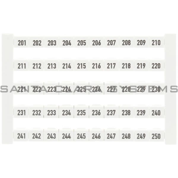 Weidmuller 0468660201 Terminal Marker | DEK 6 FW 201-250 Product Image