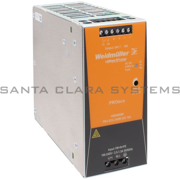 Weidmuller 1469490000 Power Supply | 	PRO ECO 240W 24V 10A Product Image