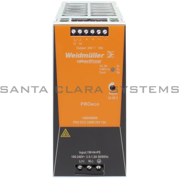 Weidmuller 1469490000 Power Supply | 	PRO ECO 240W 24V 10A Product Image