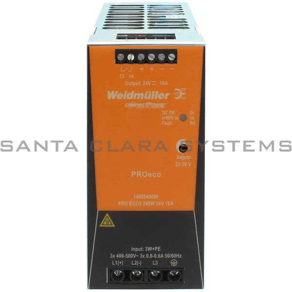 Weidmuller 1469540000 Power Supply | PRO ECO3 240W 24V 10A Product Image