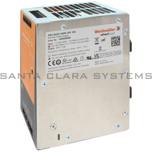 Weidmuller 1469540000 Power Supply | PRO ECO3 240W 24V 10A Product Image