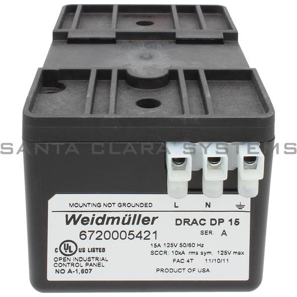Weidmuller 6720005421 Outlet Receptacle | DRAC DP 15 Product Image