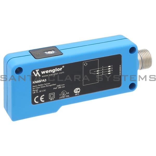 Wenglor KN88PA3 Retro-Reflex Sensor for Transparent Objects Product Image