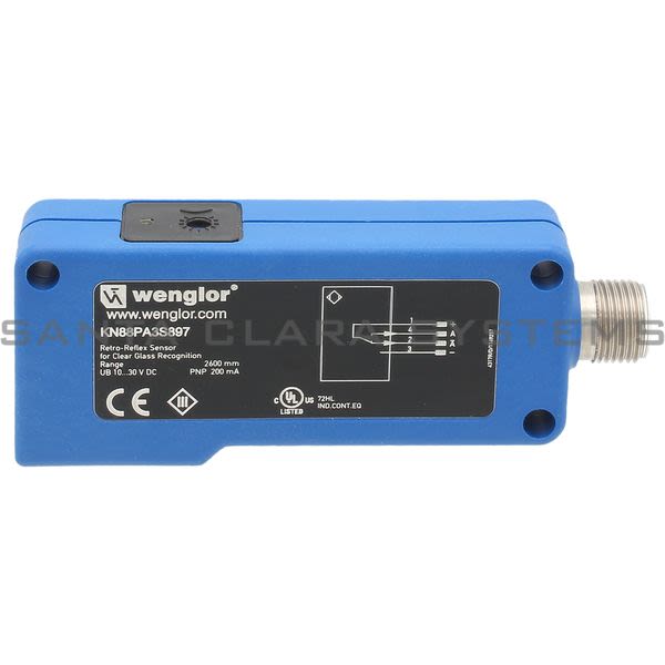 Wenglor KN88PA3S897 Retro-Reflex Sensor for Transparent Objects Product Image