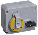 ABB 216MHS4W Switched interlocked socket-outlet, 4h, 16A, IP67, 2P+E Product Image