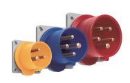 ABB 232BAU12W Inlet, panel mounting, 12h, 32A, IP67, unified flange, angled, 2P+E Product Image