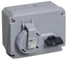 ABB 232MHS1W Switched interlocked socket-outlet, 1h, 32A, IP67, 2P+E Product Image