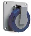ABB 232RAU6W Socket-outlet, panel mounting, 6h, 32A, IP67, unified flange, angled, 2P+E Product Image