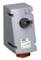ABB 332MVS11W Switched interlocked socket-outlet, 11h, 32A, IP67, 3P+E Product Image