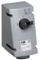 ABB 332MVS5 Switched interlocked socket-outlet, 5h, 32A, IP44, 3P+E Product Image
