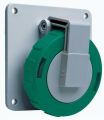 ABB 332RAU2W Socket-outlet, panel mounting, 2h, 32A, IP67, unified flange, angled, 3P+E Product Image