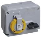 ABB 416MHS4W Switched interlocked socket-outlet, 4h, 16A, IP67, 3P+N+E Product Image