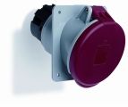 ABB 463RAU6 Socket-outlet, panel mounting, 6h, 63A, IP44, unified flange, angled, 3P+N+E Product Image
