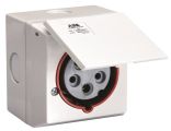 ABB CUED-216-6-RD-216 Surface socket-outlet, for surface mounting, 6h, 16A, IP44, 2P+E Product Image