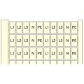 ABB RC65-L1-L2-L3-N-PE-X20-HORIZONTAL RC65 Terminal Block Markers pre-printed L1-L2-L3-N-PE (x20) Horizontal Product Image