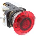 Allen Bradley 800T-FXJQH24RA5 Push Button Type 3,14 2 Position Push-Pull Full V-LED High Visibility Red Jumbo Mushroom Cap Illuminated Product Image