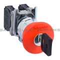 Telemecanique XB4 BS9445 Red Ø40 Emergency stop, switching off Ø22 latching key release 1NC+1NO Product Image